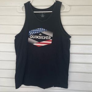 Quiksilver | USA Tank Top Sleeveless Black Medium Regular Fit Graphic Top